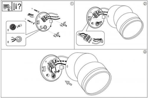 Настінний світильник Ideal Lux OMEGA ROUND AP1 NERO (165387) (13033) 