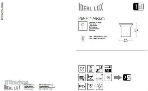 Світильник Ideal Lux PARK PT1 ROUND MEDIUM (032825) (48795)
