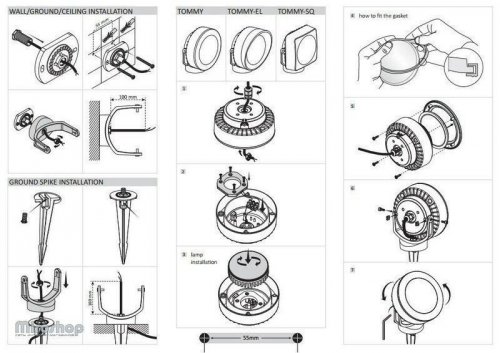 Парковий світильник Ideal Lux TOMMY PT1 BIANCO (145310) (94197) 