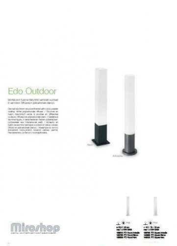 Парковий світильник Ideal Lux EDO OUTDOOR PT1 SQUARE ANTRACITE (135762) (94113) 