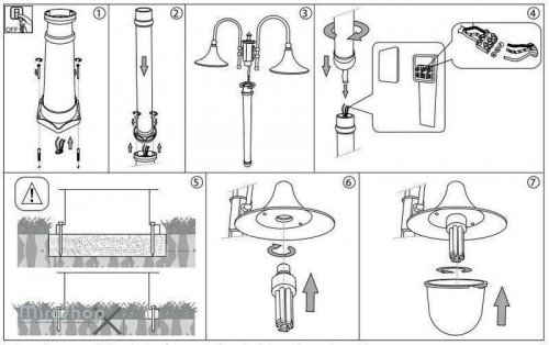 Ліхтарний стовп Ideal Lux CIMA PT2 (024097) (48354)