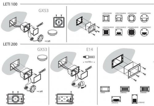 Світильник точковий Ideal Lux LETI SQUARE FI1 GRIGIO (096599)