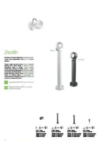 Вуличний світильник Ideal Lux ZENITH PT1 MEDIUM ANTRACITE (124421) (88178)