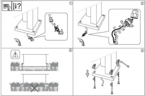 Парковый  светильник  Ideal  Lux  TITANO  PT1  SMALL  GRANITO  (157856)  (13333)