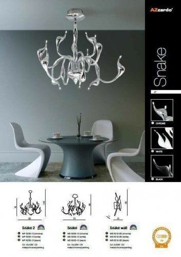 Бра Azzardo AZ1018 Snake wall (black) (MB6219-2B-BK) (15327)