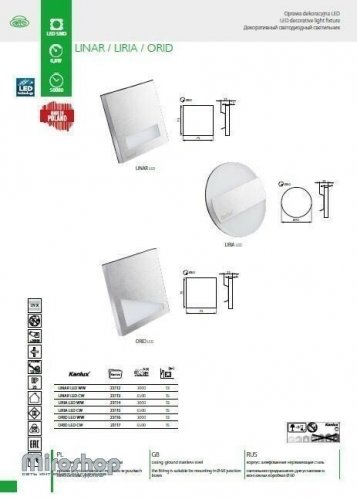 Настінний світильник Kanlux LINAR LED WW (23112) (96624)
