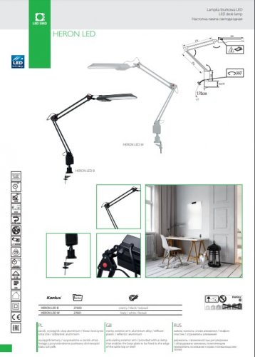 Настільна лампа Kanlux HERON LED B (27600) (18004)