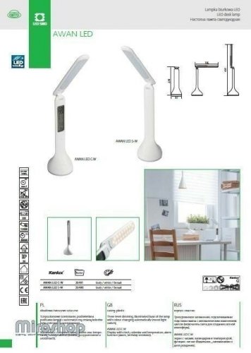Настільна лампа Kanlux AWAN LED S-W (26490) (26608)