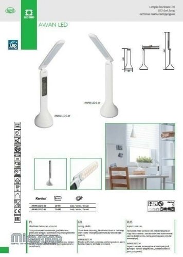 Настольная лампа Kanlux AWAN LED C-W (26491) (26607)