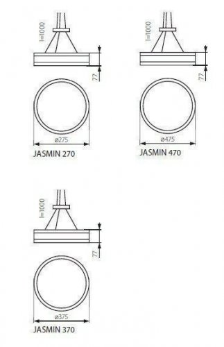 Підвісний світильник Kanlux JASMIN 370-W-H PLAFON.DREW.2x max 60W (23751)