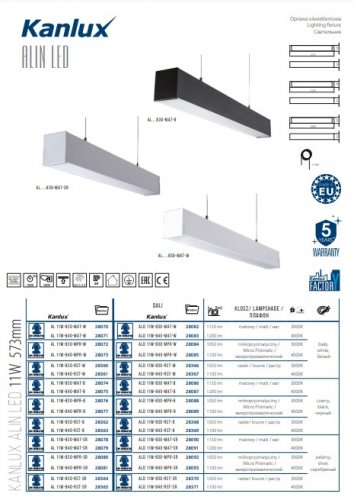 Світильник лінійний Kanlux AL 23W-840-MAT-W (28119)