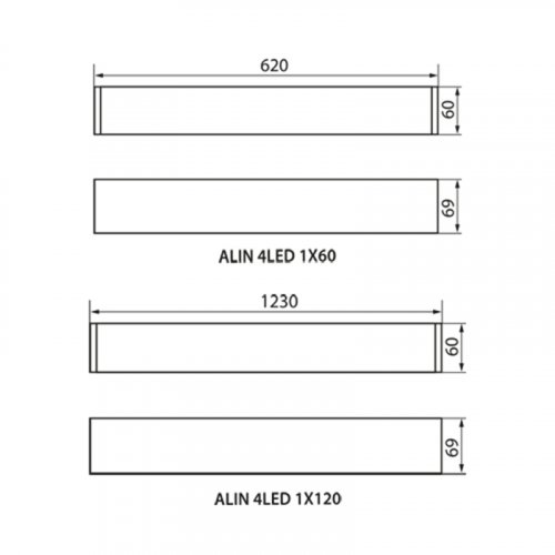 Світильник лінійний Kanlux ALIN 4LED 1X120-SR (27415)