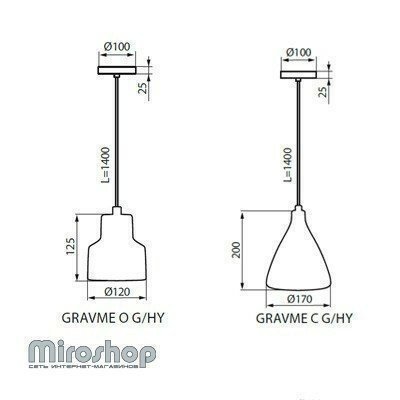 Підвісний світильник Kanlux GRAVME C G/HY (24281) (91396)