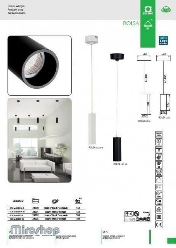 Підвісний світильник Kanlux ROLSA LED S-B (24392)