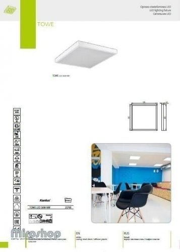 Стельовий світильник Kanlux TOWE LED 36W-NW (25790)