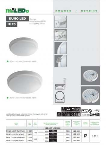 Потолочный светильник Kanlux DUNO LED N24W-NW-O (31093)