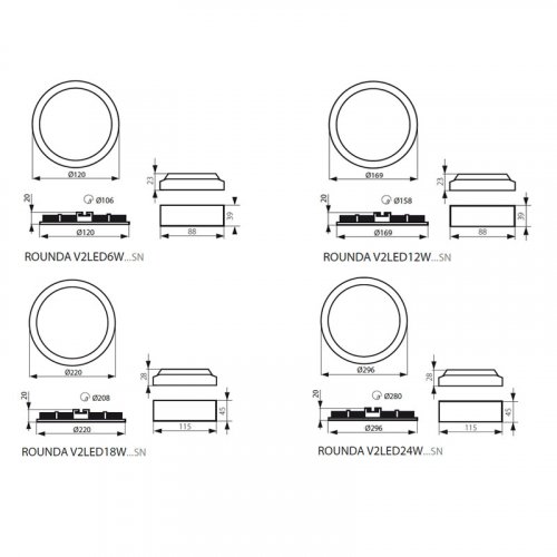 Стельовий світильник Kanlux ROUNDA V2 LED18W-NW-SN (27219) (26631)