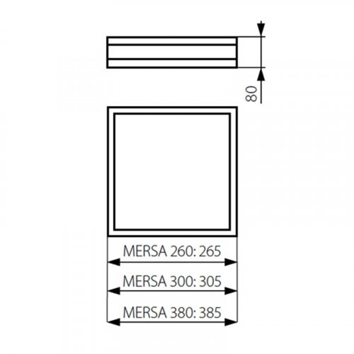Стельовий світильник Kanlux MERSA 300-B/M PLAFONIERA DREW.KWADRA (29050)