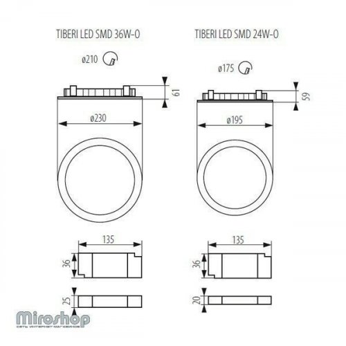 Стельовий світильник Kanlux TIBERI LED SMD 36W-O (25511)