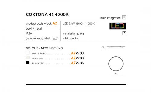 Потолочный светильник Azzardo AZ2736 Cortona 41 4000K (black)