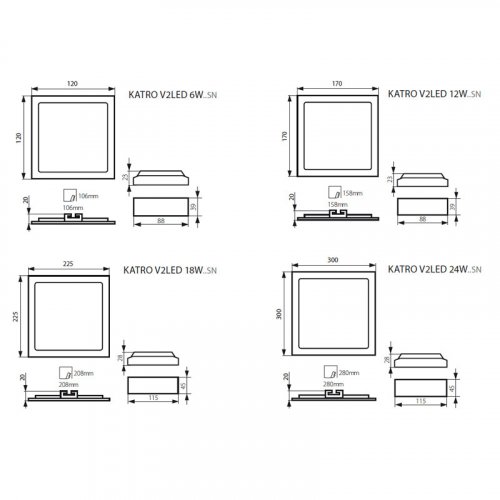 Потолочный  светильник  Kanlux  KATRO  V2  LED  12W-NW-SN  (27214)