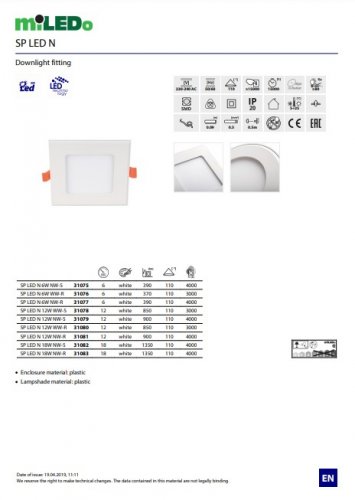 Стельовий світильник Kanlux SP LED N 18W NW-R (31083)