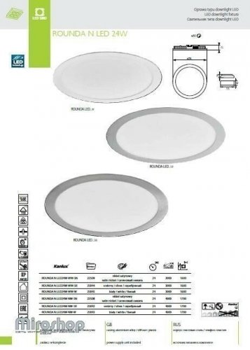 Стельовий світильник Kanlux ROUNDA N LED24W-WW-SN (22509)