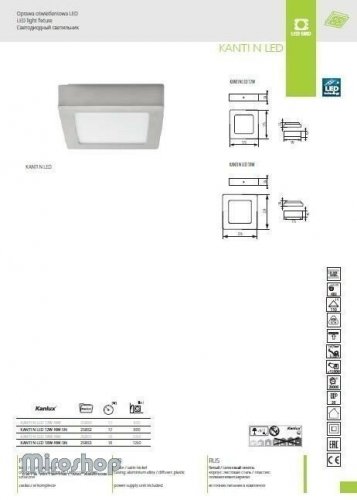 Стельовий світильник Kanlux KANTI N LED 12W-NW (25850)