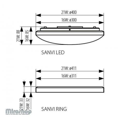 Стельовий світильник Kanlux SANVI LED 16W-NW (26660)