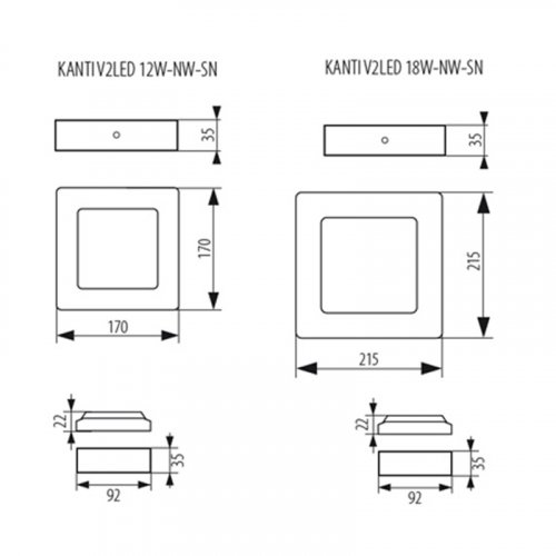 Стельовий світильник Kanlux KANTI V2 LED 18W-NW-SN (27213)