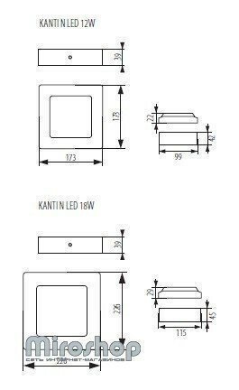 Стельовий світильник Kanlux KANTI N LED 12W-NW-SN (25852) 