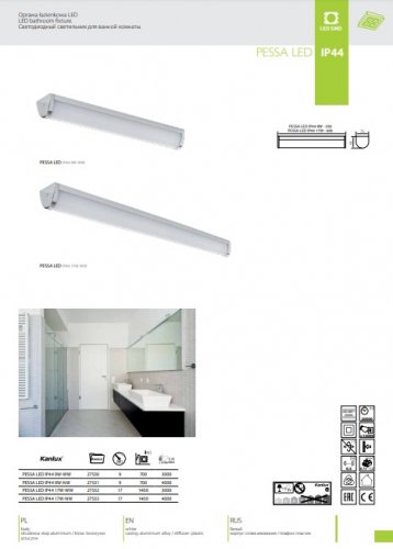 Світильник лінійний Kanlux PESSA LED IP44 9W-NW (27531)