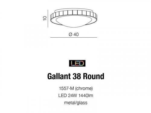 Стельовий світильник Azzardo AZ1592 Gallant 38 round (1557-M-CH) (15511) 