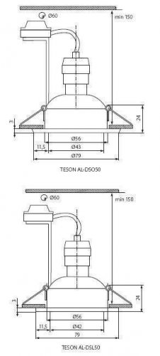 Точковий світильник Kanlux TESON AL-DSL50 (7373) (72061)