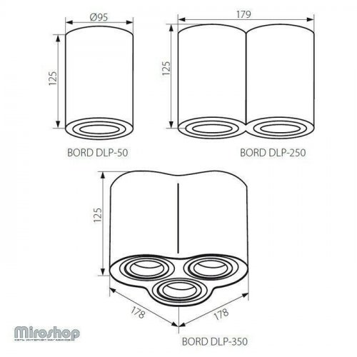 Точковий світильник Kanlux BORD DLP-50-B OPR.OSWIETL.SUFITOWA (22552) (95256) 