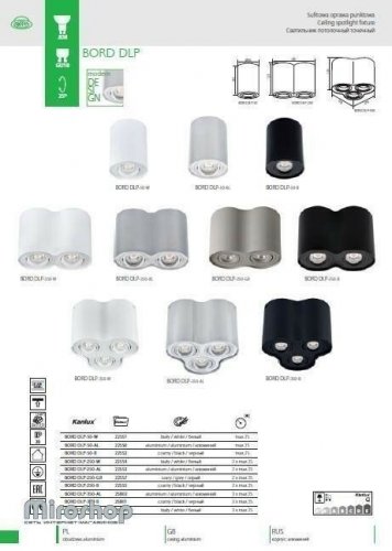 Точковий світильник Kanlux BORD DLP-250-B OPR.OSWIETL.SUFITOWA (22555) (95257)