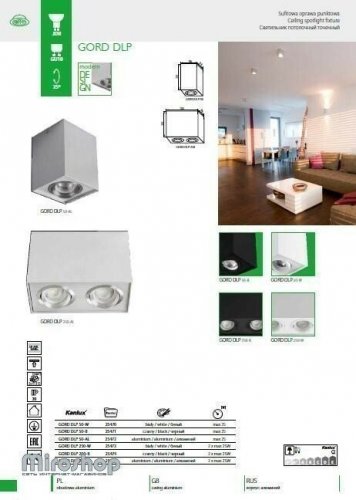 Точковий світильник Kanlux GORD DLP 50-B (25471) (91426)