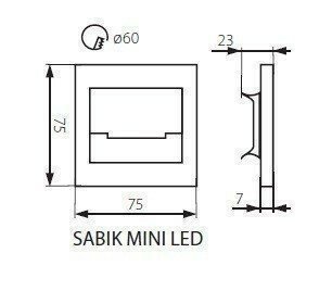 Настінний світильник Kanlux SABIK MINI LED WW OPRAWA LED (23109) (84697) 