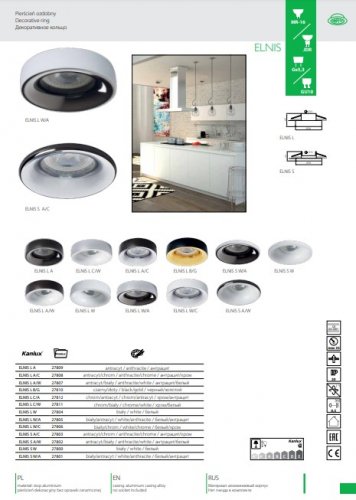 Точечный светильник Kanlux ELNIS L B/G (27810) (25244)