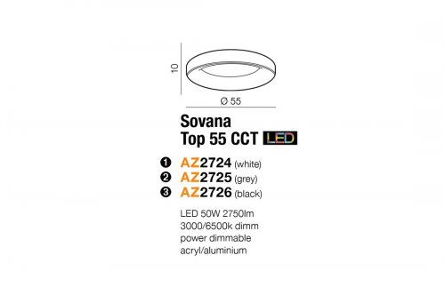 Потолочный светильник Azzardo AZ2724 Sovana Top 55 CCT (white)