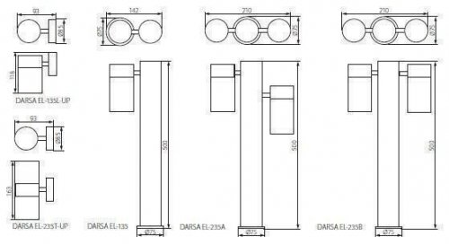 Вуличний світильник Kanlux DARSA EL-135L-UP (19120) (64733) 