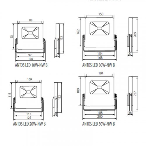 Прожектор Kanlux ANTOS LED 20W-NW B (27091)