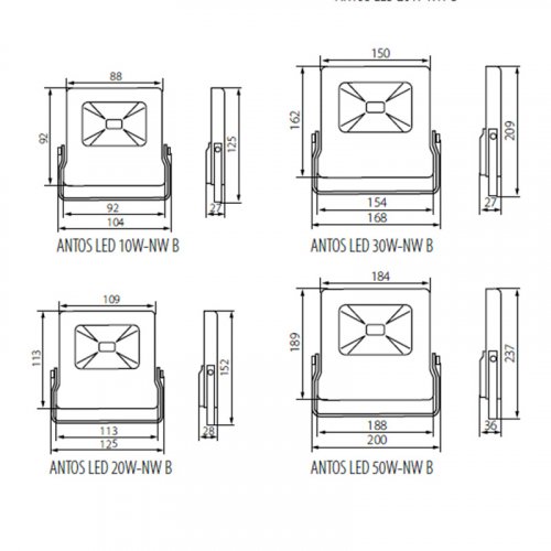 Прожектор Kanlux ANTOS LED 50W-NW B (27093)