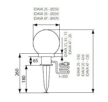 Ґрунтовий світильник Kanlux IDAVA 25 OPR.OGRODOWA E27/ max 25W (23510) (26571)