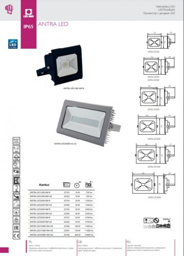 Прожектор Kanlux ANTRA LED50W-NW GR (25585)