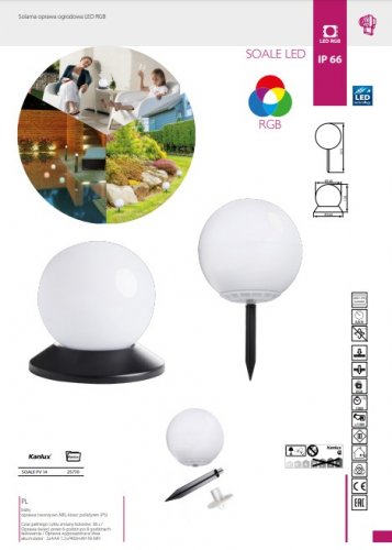 Парковий світильник Kanlux SOALE PV 14 OPRAWA SOLARNA LED (25770) 