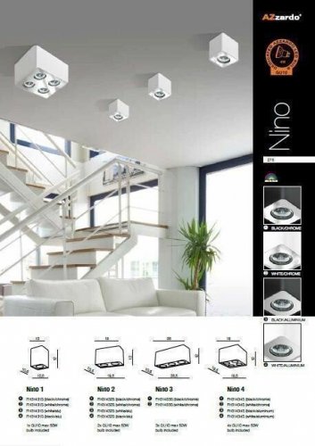 Стельовий світильник Azzardo AZ0852 Nino 4 (black/chrome) (FH31434S-BK-CH) (76107)