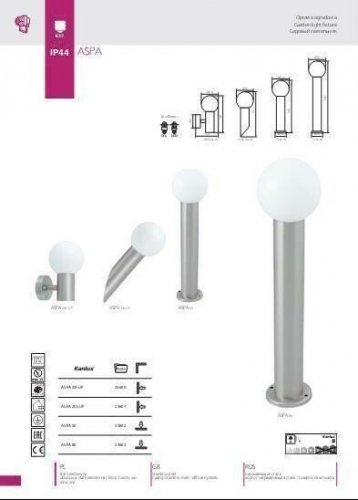 Вуличний світильник Kanlux ASPA 33I-UP (23600) (25167)