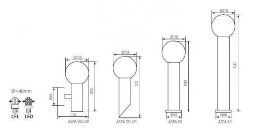 Вуличний світильник Kanlux ASPA 33I-UP (23600) (25167)