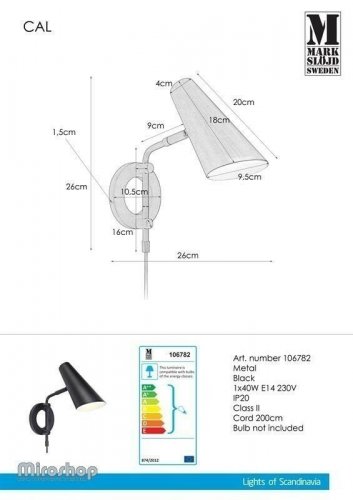 Бра Markslojd 106782 CAL (94417)